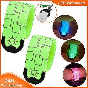 Night Running Armband LED Wristband Cycling Safety Armband Outdoor Sports Safety Arm Belt Leg Warning Rechargeable Wristband