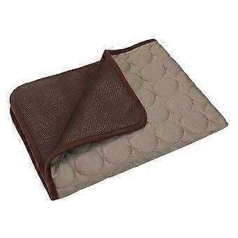 Pet Cooling Mat Heat Dissipation Breathable Comfortable Fashionable Pet Ice Pad for Summer S ( Suitable for Within 4kg / 8.8lb) Coffee