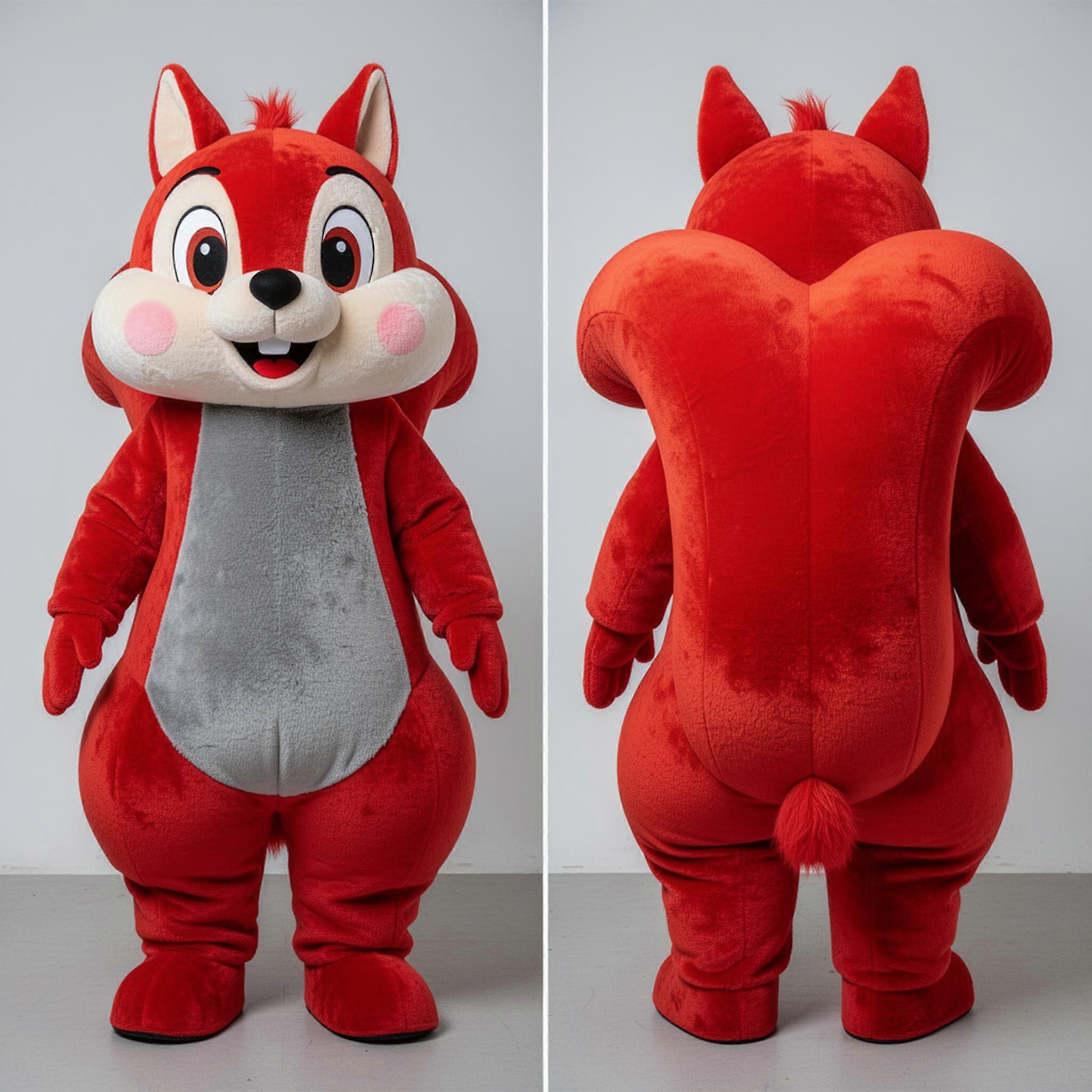MASTICOT Russet Red Fluffy Squirrel Mascot