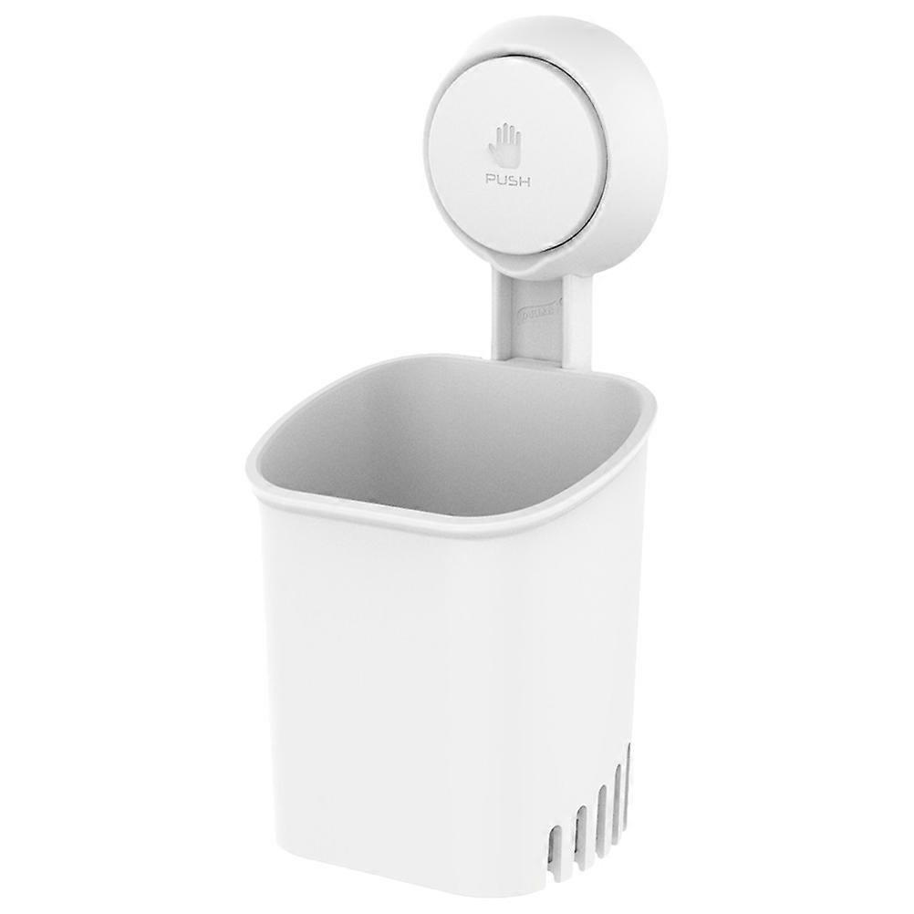 Wall-Mounted Toothbrush Holder for Bathroom Storage 1 Unit White