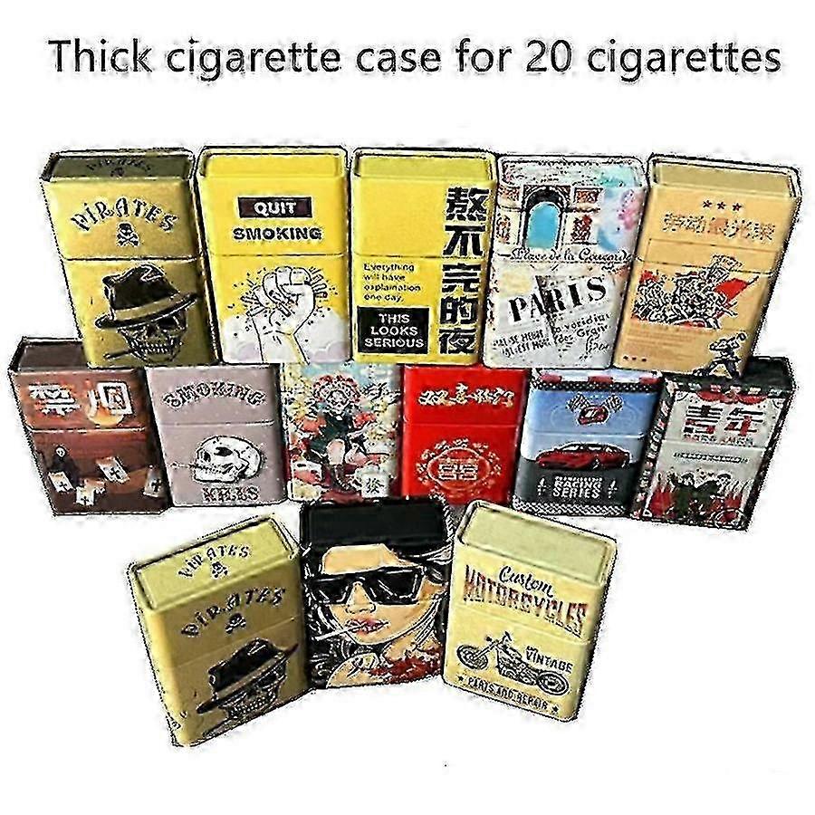 20 Pack Portable Moisture-Proof Metal Tin Cigarette Case