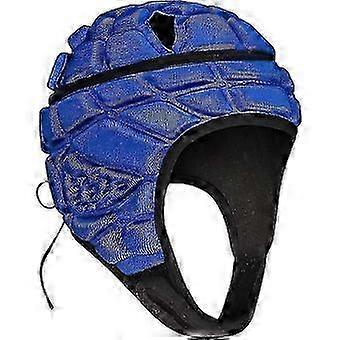 Rugbyhelm, scrumcap voor junioren, jongens, beschermende hoofdbescherming, gewatteerde helm voor hoofdbescherming, blauw, M