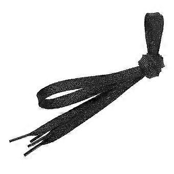 1.1m Flat Glitter ShoeLaces Colored Flat Shoestring Bootlaces for Shoes Sneakers (Black)