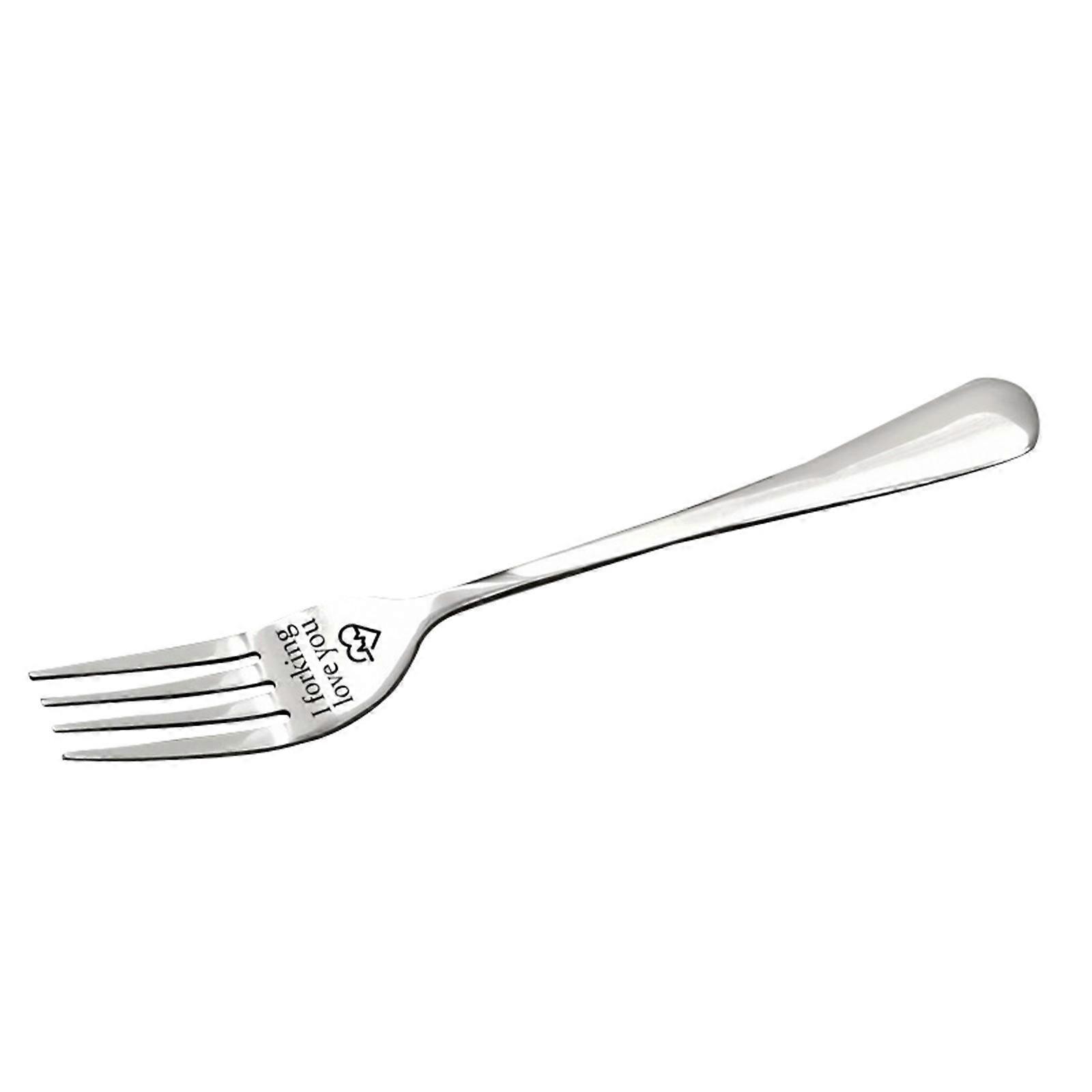 Letter Engraved Fork (2pcs, silver)