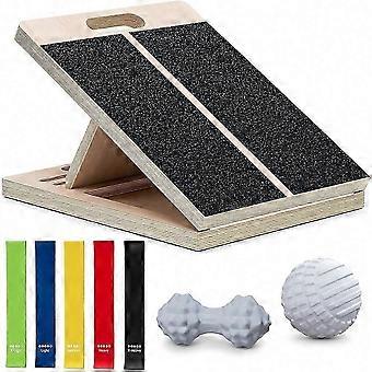Slant Board for Calf-Stretching - Adjustable Wooden Incline Wedge for Squats and Balance, Portable Calf Stretcher-SSZFV
