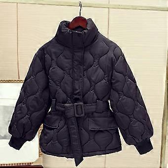 YYFS Women's Fashion Casual Autumn Winter Solid Color Print Long Sleeve Stand-collar Jackets & Coats Down Coats