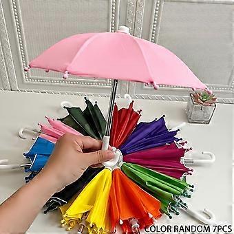 7-teiliges Set faltbarer Regenschirme in verschiedenen Farben, Mini-Sonnenschirme, Blumenschirme, Tanzschirme, tragbarer Sonnenschutz für Autos, einziehbare Fotoschirme, Mot