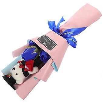 Graduation Bear Bouquet Plush Bear Doll Bouquet for Graduation Blue