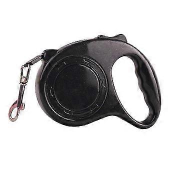 Guinzaglio retrattile per cani, corda telescopica da 5 metri, freno a una mano, manico ergonomico, adatto per animali domestici di piccola e media taglia, colore nero.