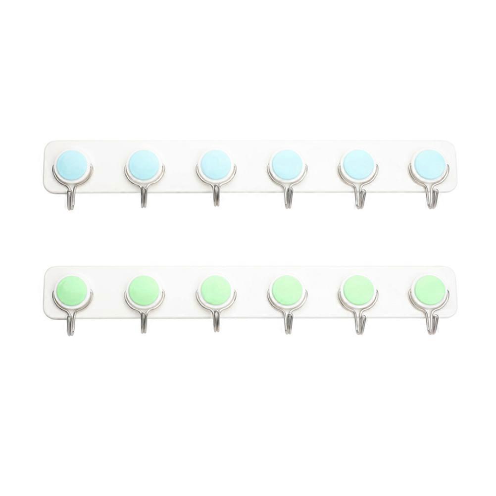 Self Adhesive Wall Hooks Row Hook for 2Pcs Random Color