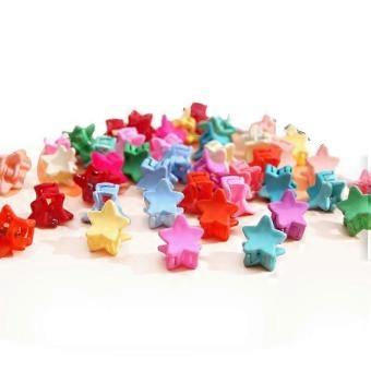 50pcs Colorful Mini Star Hair Claw Clips Lightweight Strong Hold for Girls Women