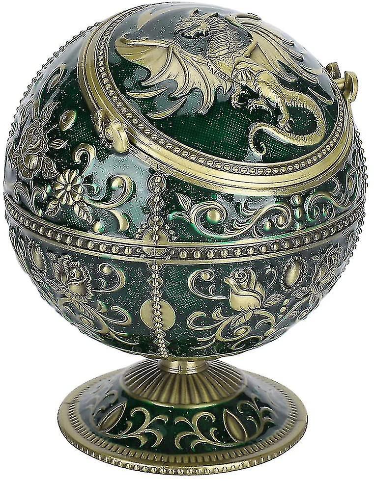 Retro Ashtray With Lid, Dragon Shaped Windproof Ashtray