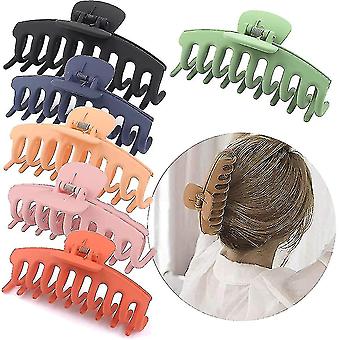 Hair Claw Clips For Women6 Pcs Large Matte Hair Catch Nonslip Jumbo...