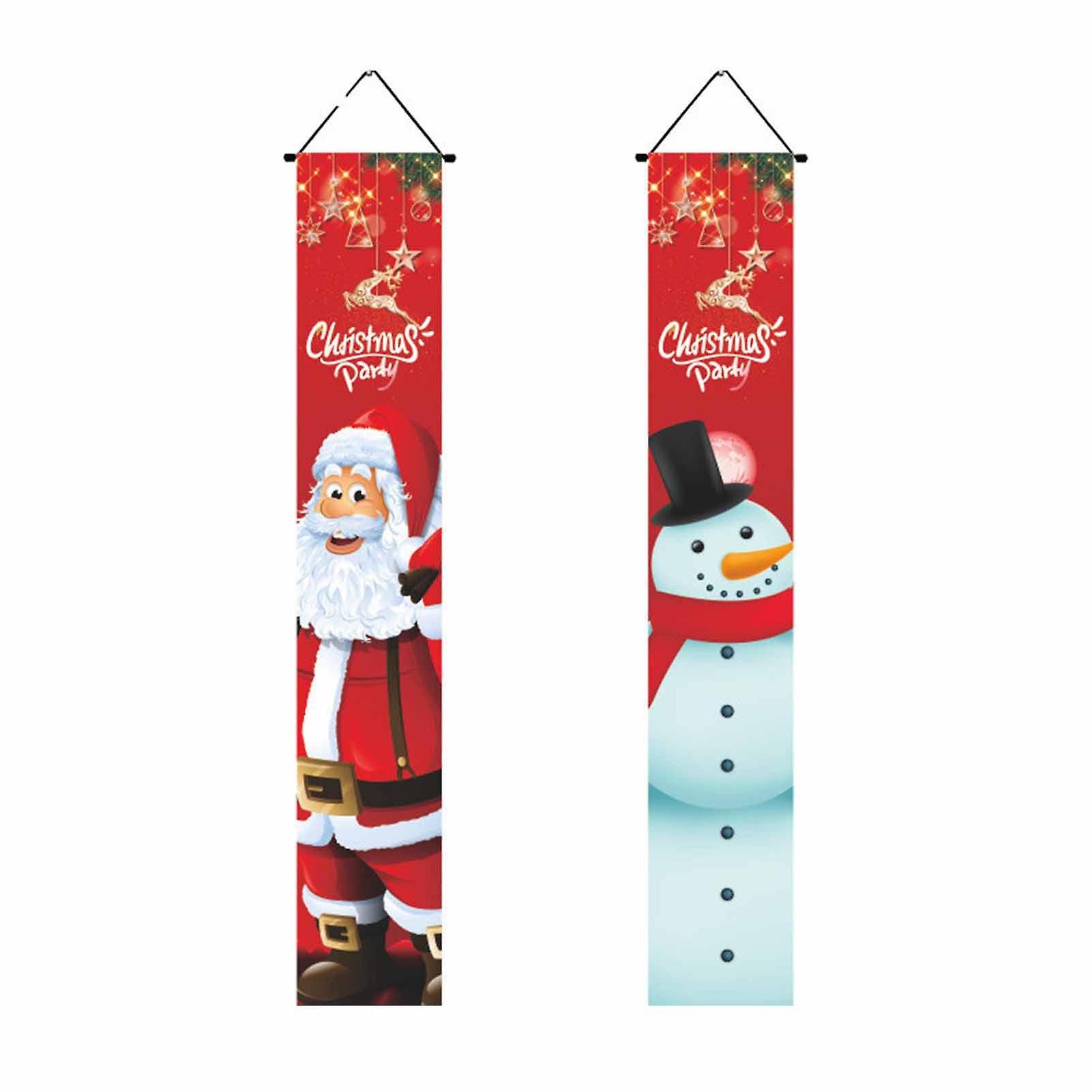 Enseigne de Noël Porte Côté Couplet Durable Polyester Bannières en tissu