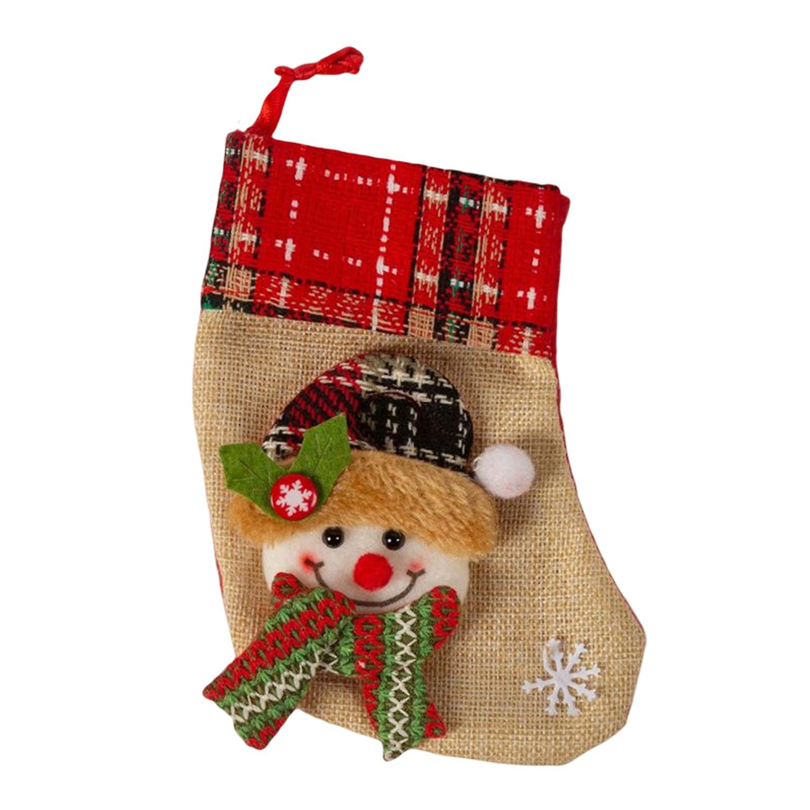 Christmas Snowman Sock Candy Bag Classic Christmas Elements Printed Stocking