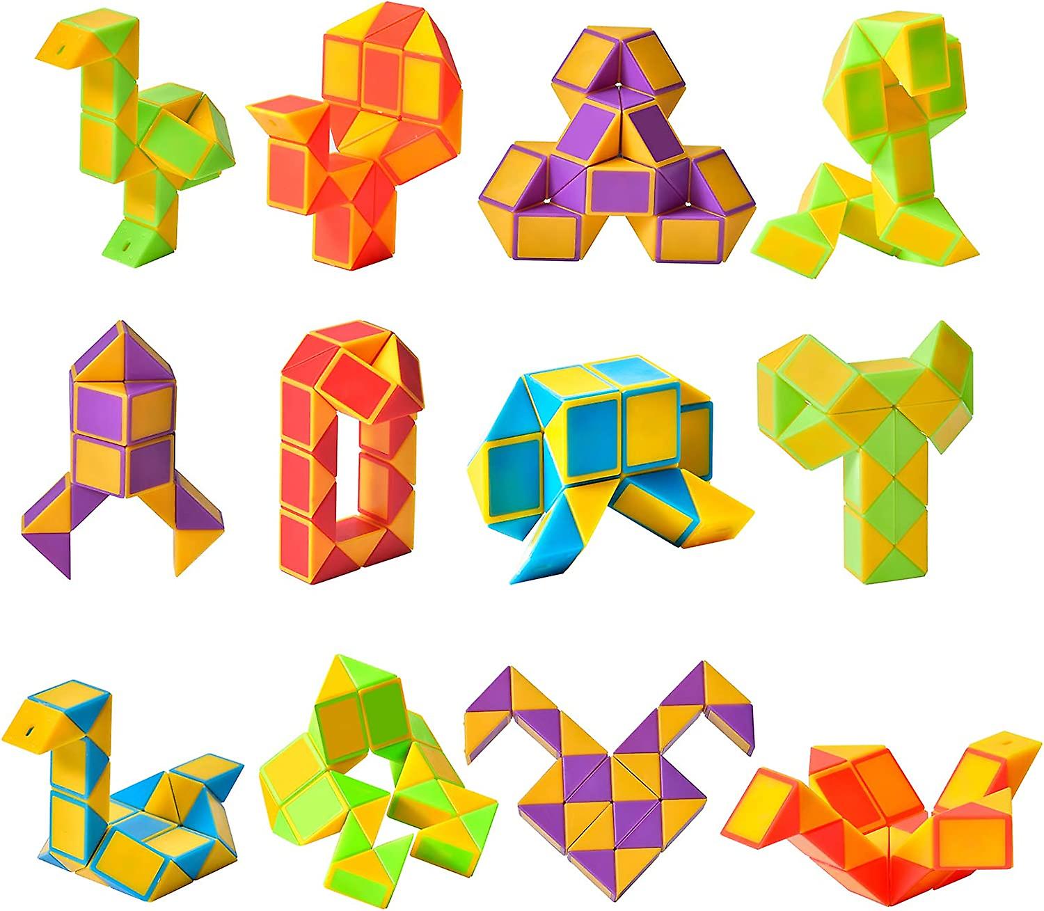 Fidget Snake Cube Mini Twist Puzzle(12pack) -party Favors For Kid 8-12, Goody Bag Filler,carnival Prizes,classroom Christmas Stocking Stuffer For Kids