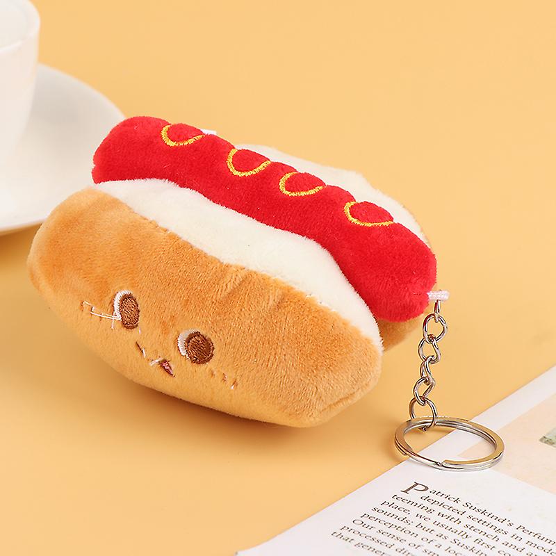 1pc Food Plush Keychain Hamburger Hot Dog French Fries Doll Soft