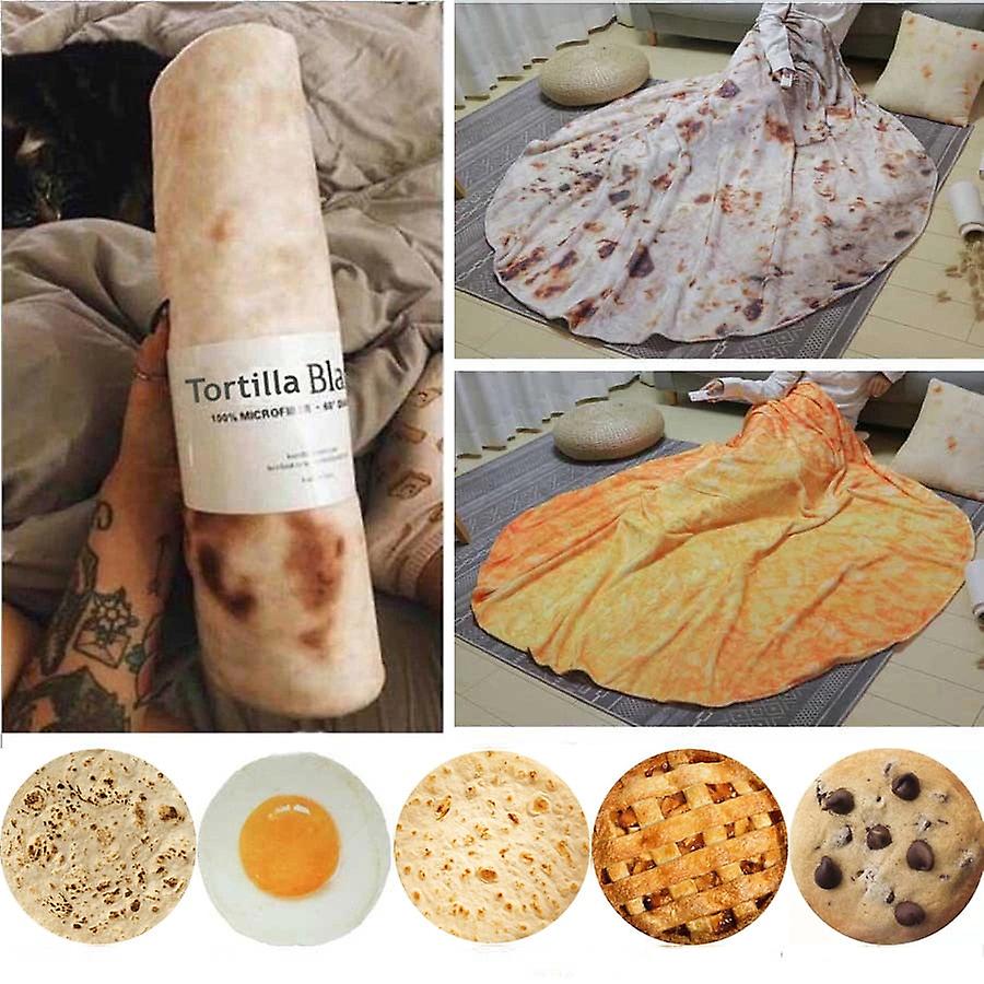 Soft Warm Flannel Corn Tortilla Pizza Blanket 200gsm Pita Lavash