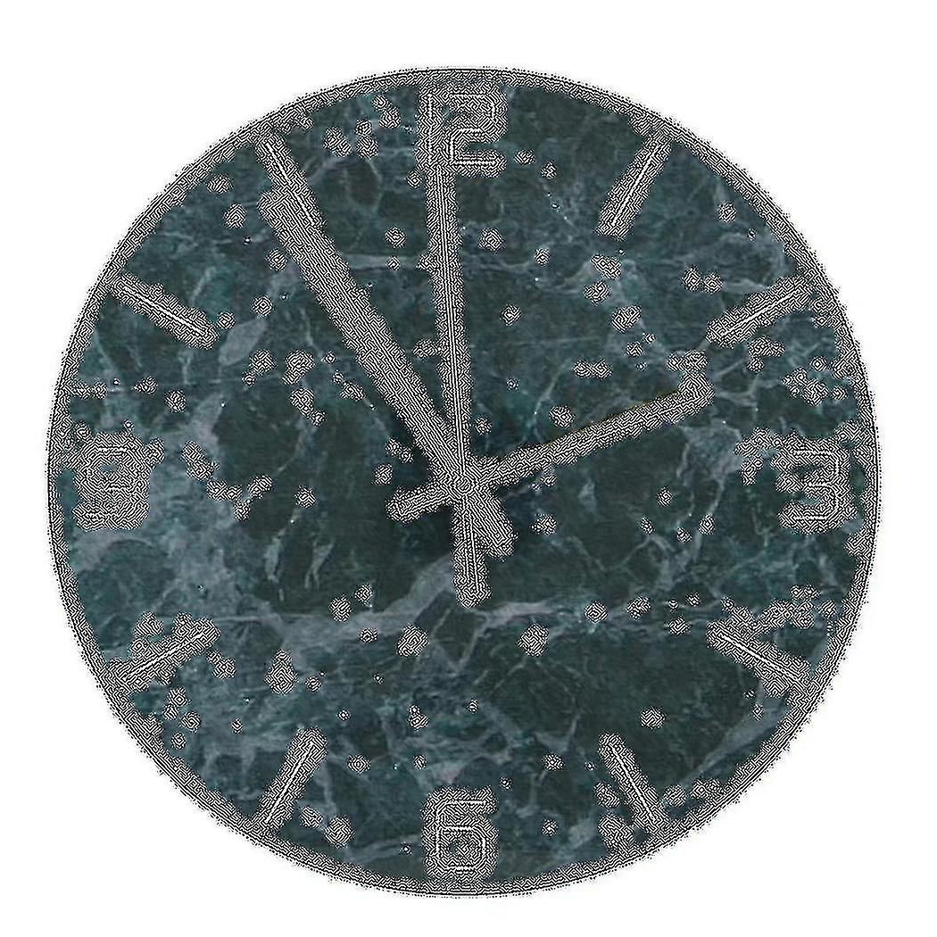 Modern Wall Clock Round Shape Marble Texture Acrylic Clock Bedroom