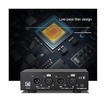Alimentation Fantôme 48 V, Alimentation pour Micro à Condensateur 1 Canal avec Câble XLR 3 Broches et Câble USB pour Microphone à Condensateur Universel