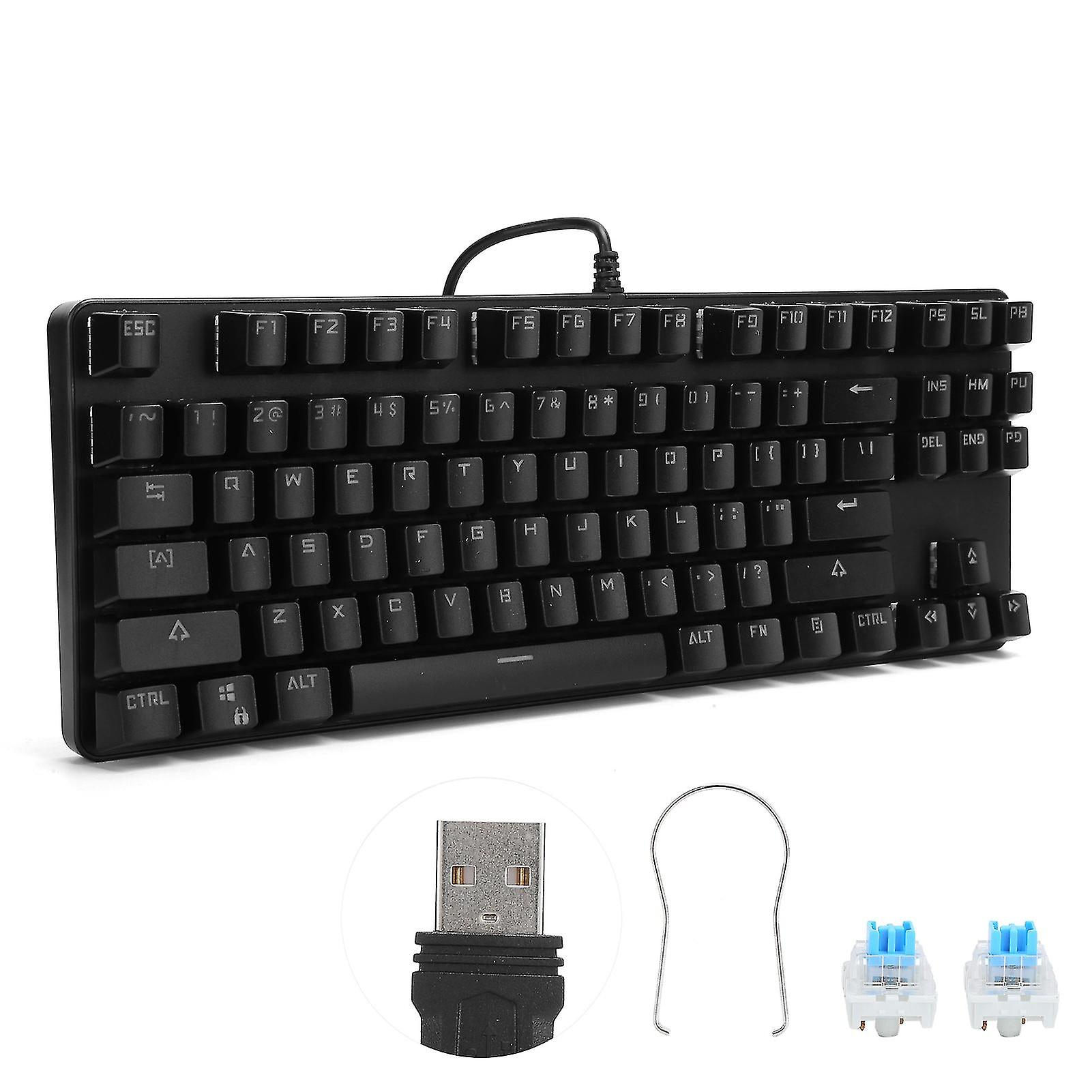 87 Keys Mechanical Keyboard Entertainment Gaming Mixed Light Computer Accessories 919black