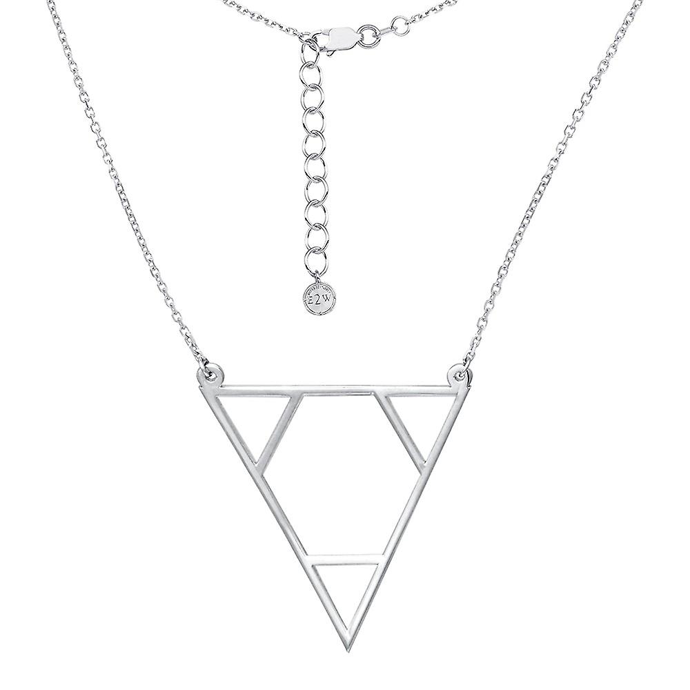 Colar com pingente triangular Triforce ajustável em prata de lei 925, com fecho lagosta, 45 cm (18 polegadas), para mulheres.