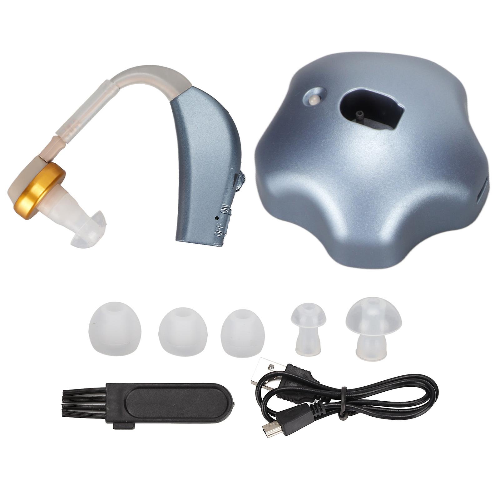 Rechargeable Portable Sound Amplifier with Sound Control Button for Elderly, Blue