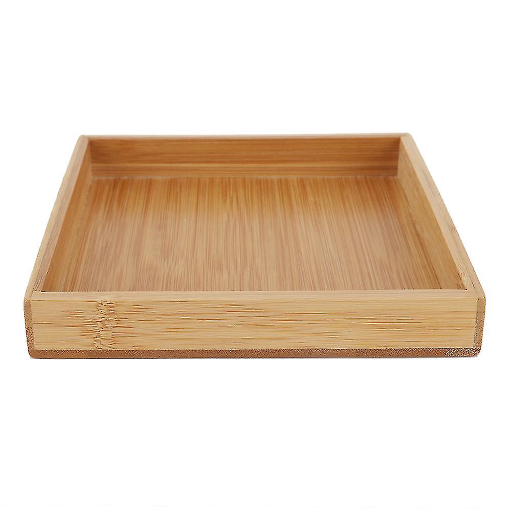 Japanese Style Rectangular Fruit Tea Food Serving Tray for Restaurant Home (19.3*19.3*3cm)