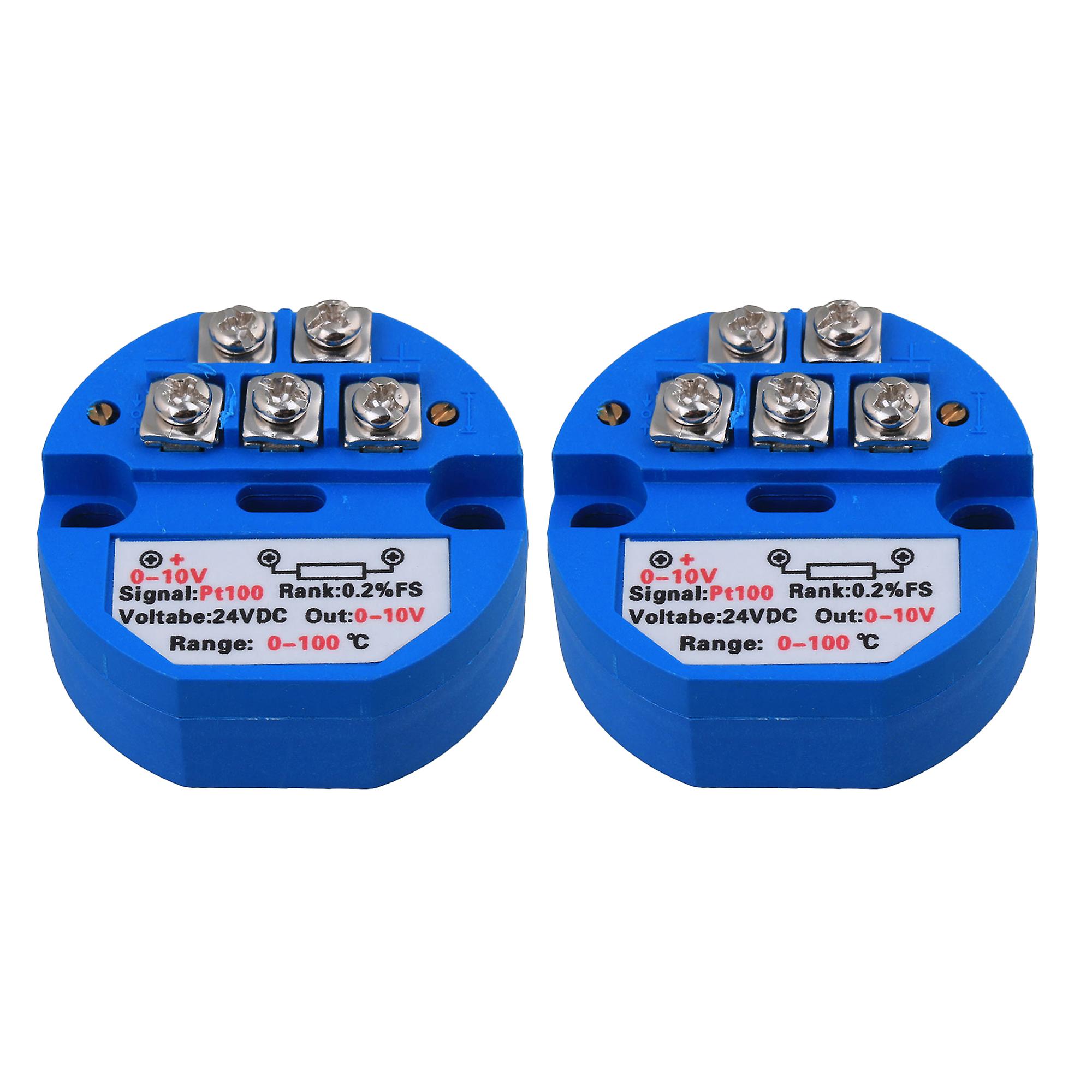 2 x DC24V Temperature Sensor Transmitter PT100 for Electrical Parts