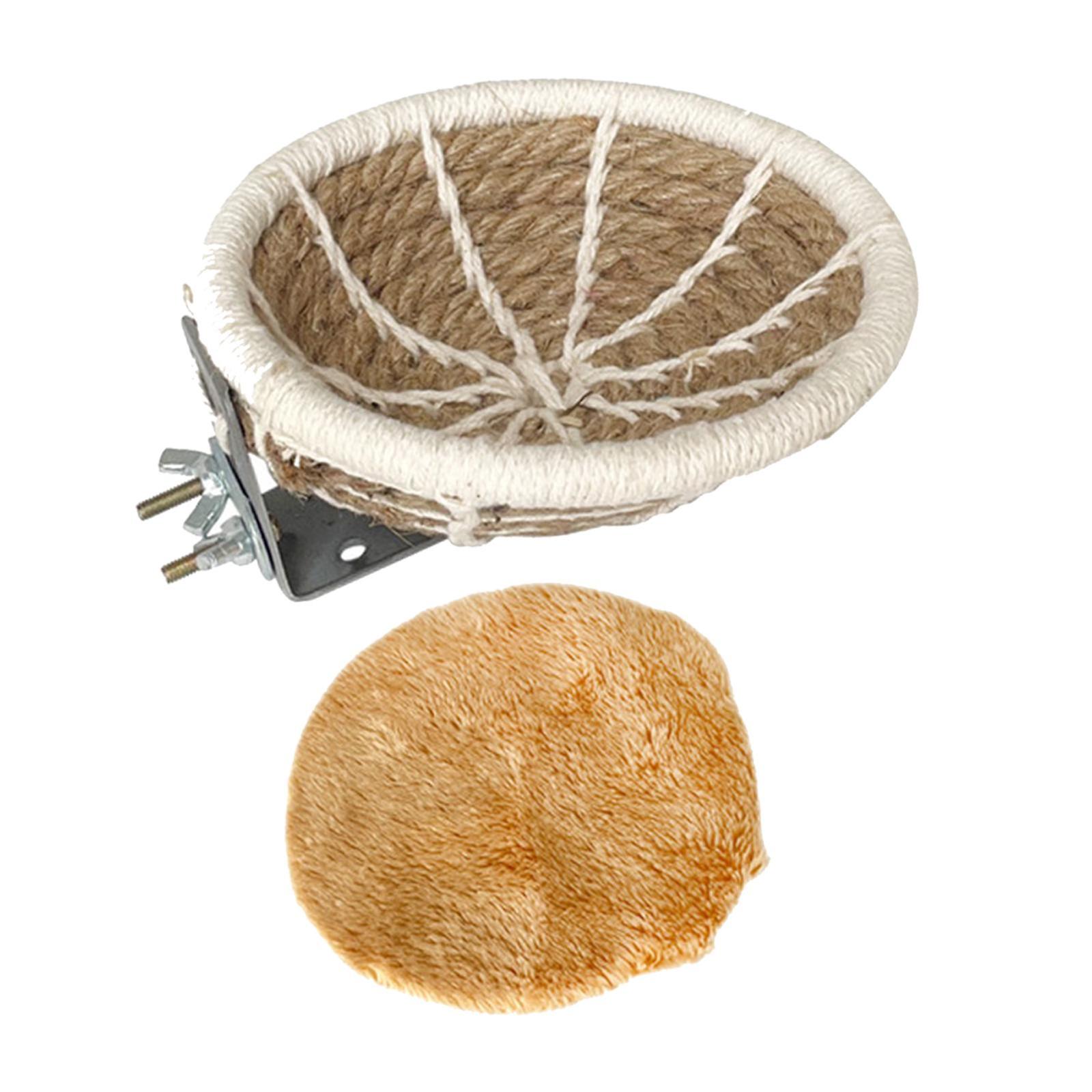 Bird Breeding Nest Bed with Plush Pads Comfortable Bird Cage Nest for Finches Diameter 15.5cm