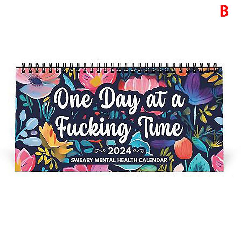 1pc Mental Health Desk Calendar Swear Word Planner 2024 Desk 2024 Planner Monthly Weekly Daily Schedule Funny Novelty Calendar