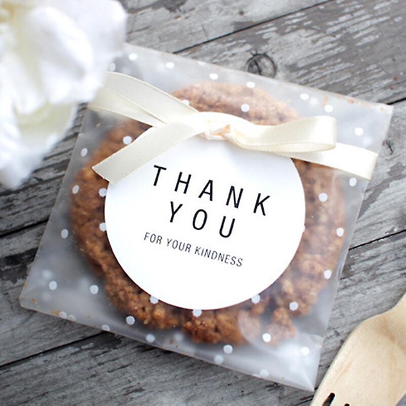 100% New,100pcs Self-adhesive Clear Cookie Bag Candy Biscuits Plastic Packaging Gift Bags