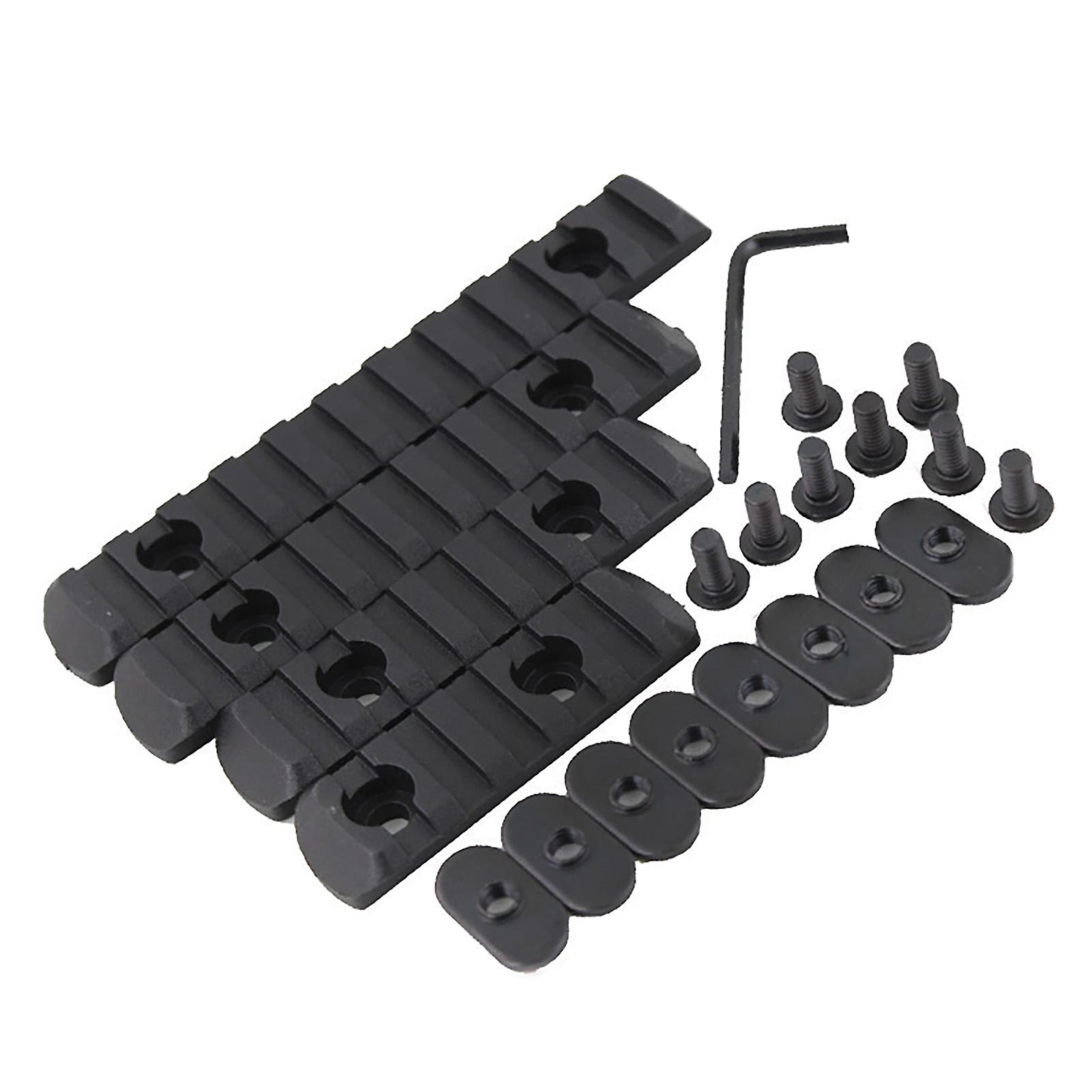 Set of 4 modified guide rails, decorative accessories, wooden protection, 20 mm, black