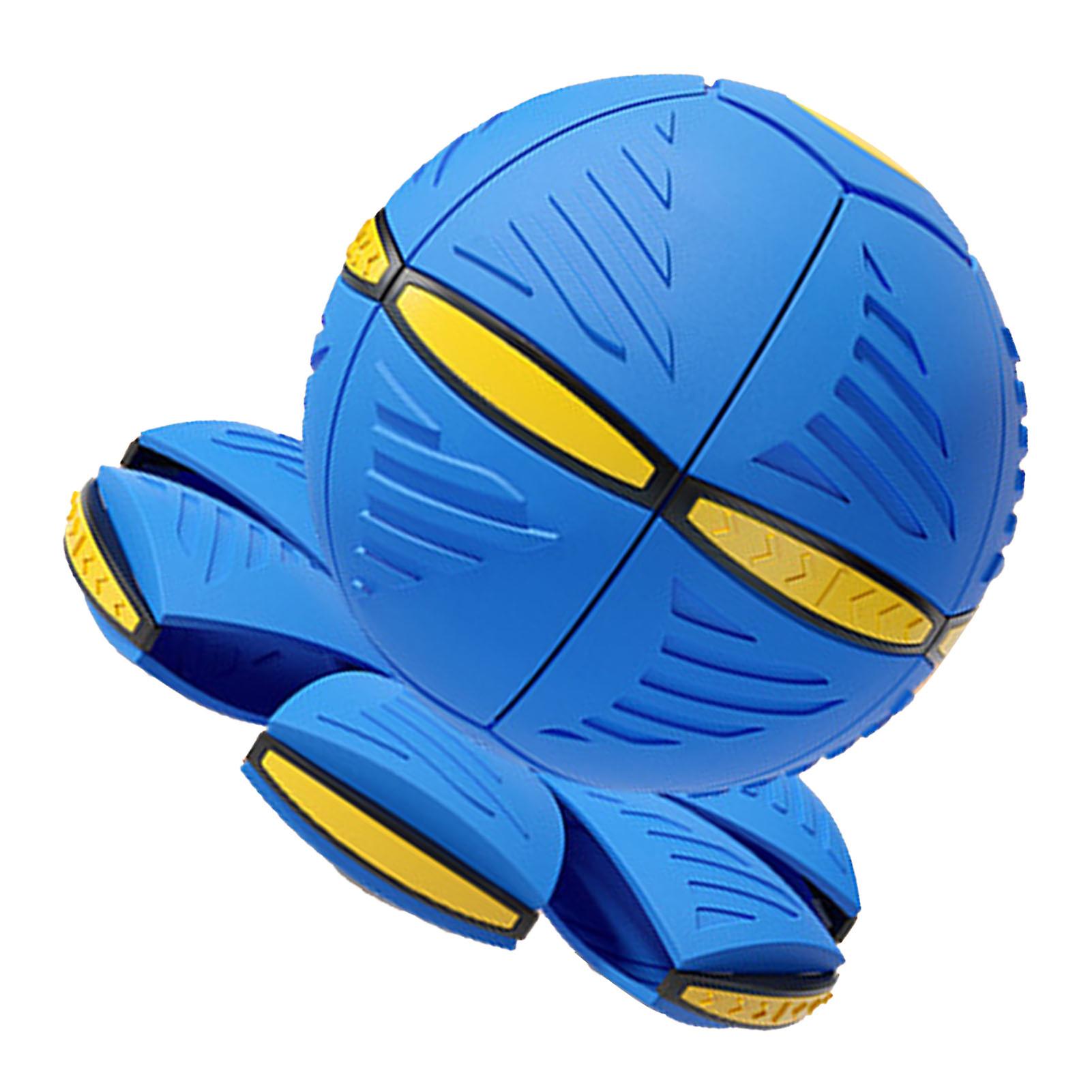 Flying Saucer Ball Magic Deformation Toy with 6 Lights, 210g Blue