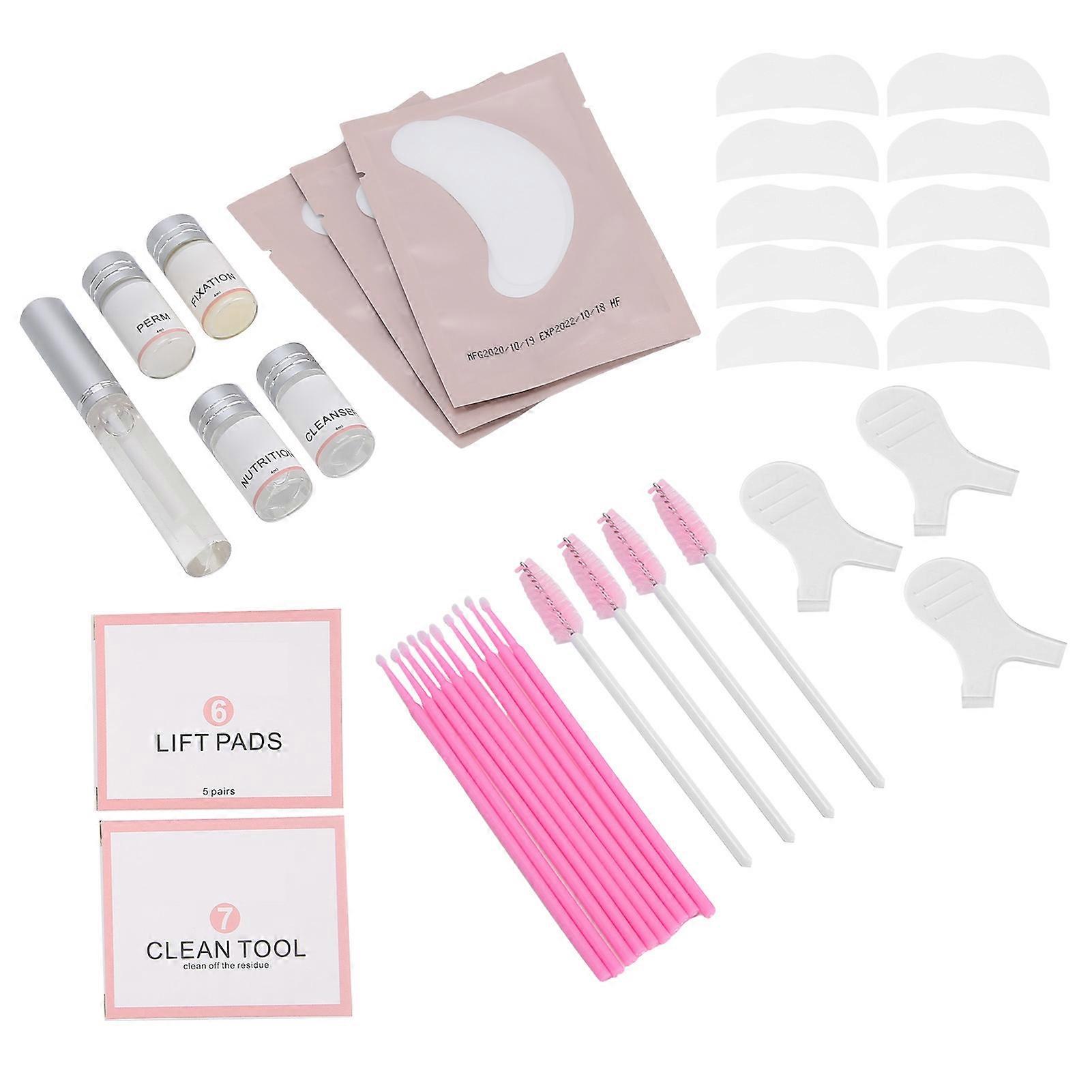 Eyelash Brow Perming Kit 23ml Liquid Set with Brushes & Pads
