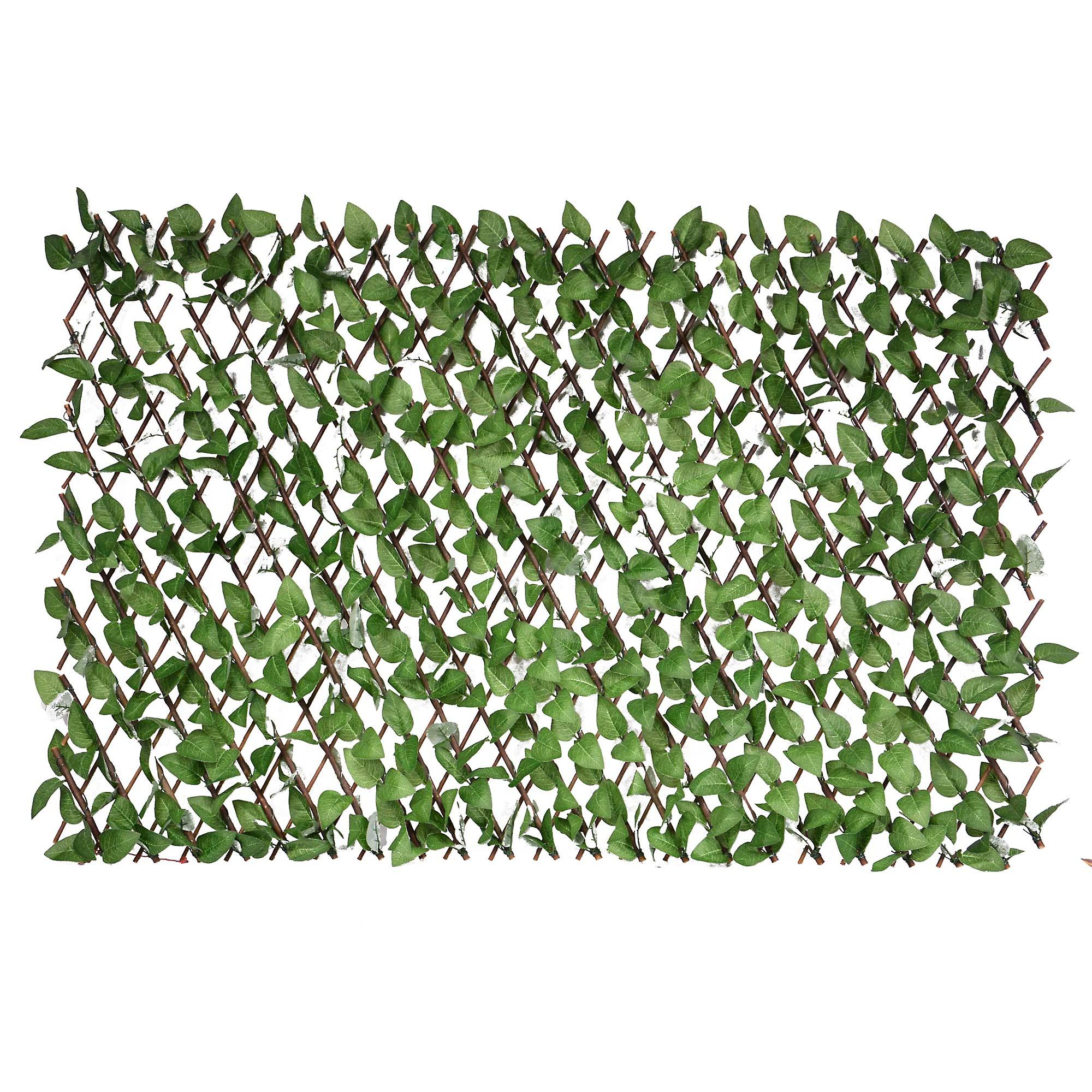 UNUS® Rankgitter 100x200cm Sichtschutz Weide künstliche Hecke mit Blättern
