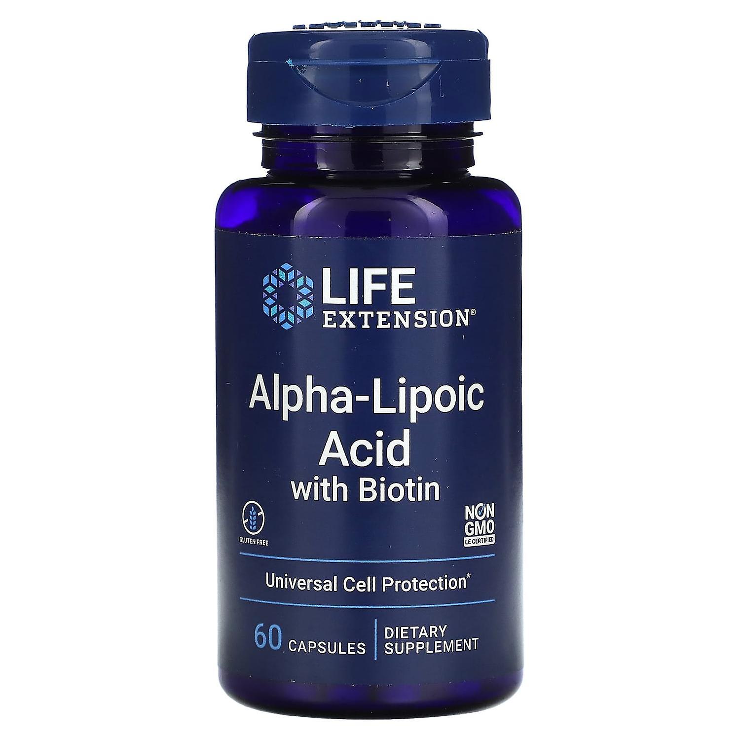 Life Extension, Alpha-Lipoic Acid with Biotin, 60 Capsules