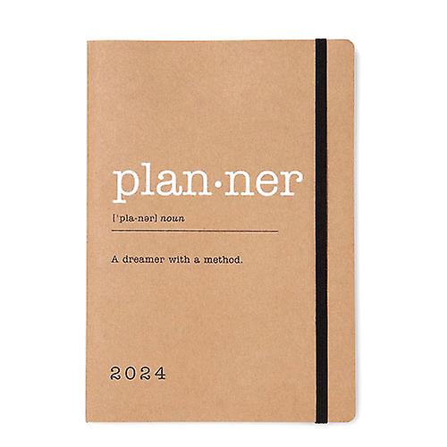A5 Letts 2024 Planner Eco Writers Words Week to View Diary in Kraft Cover
