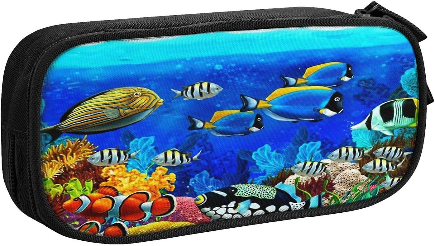 مقلمة الأسماك الاستوائية نبات المرجان سعة كبيرة حقيبة قلم رصاص الحقيبة مكتب منظم حقائب مقلمة للأولاد والبنات وطلاب المدارس مكتب Sup