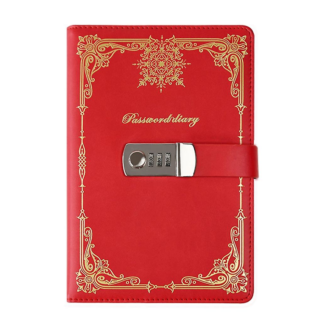 A5 Vintage Leather Journal with Combination Lock Digital Password Journal
