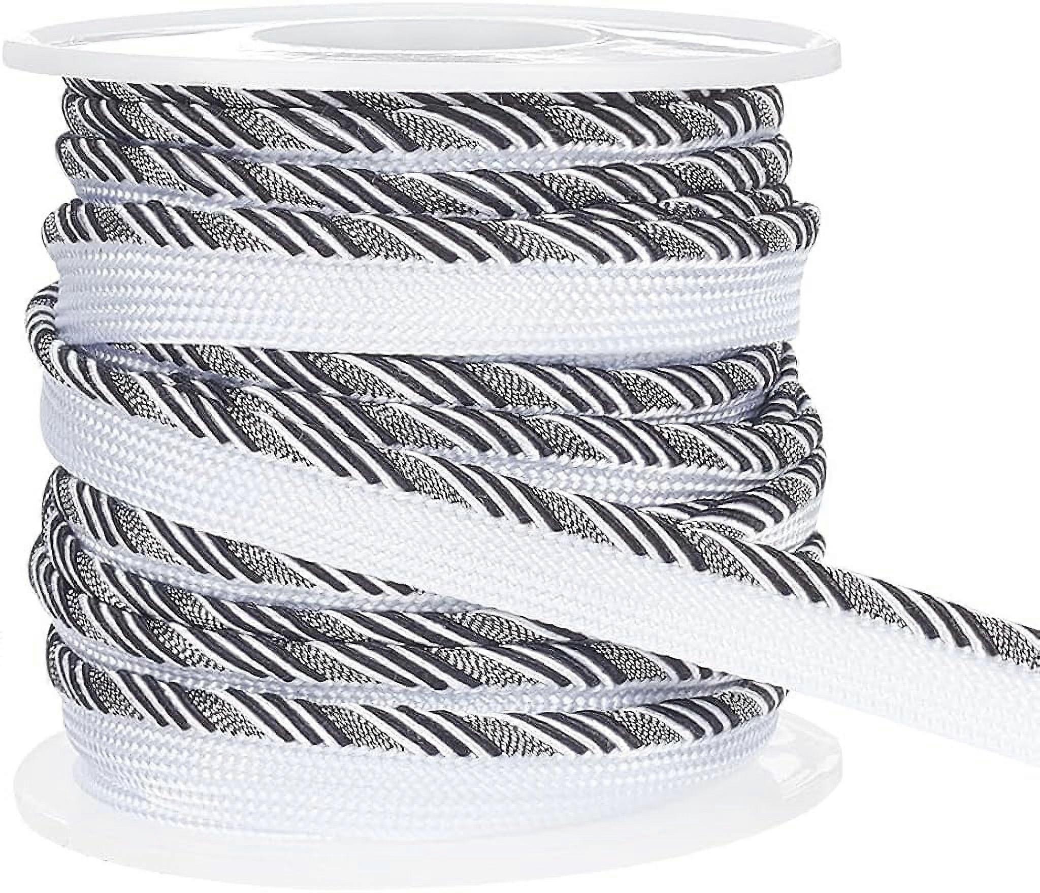 10Yard Black Twisted Lip Cord Trim 1/2 inch Handmade Polyester Welt Cord Piping