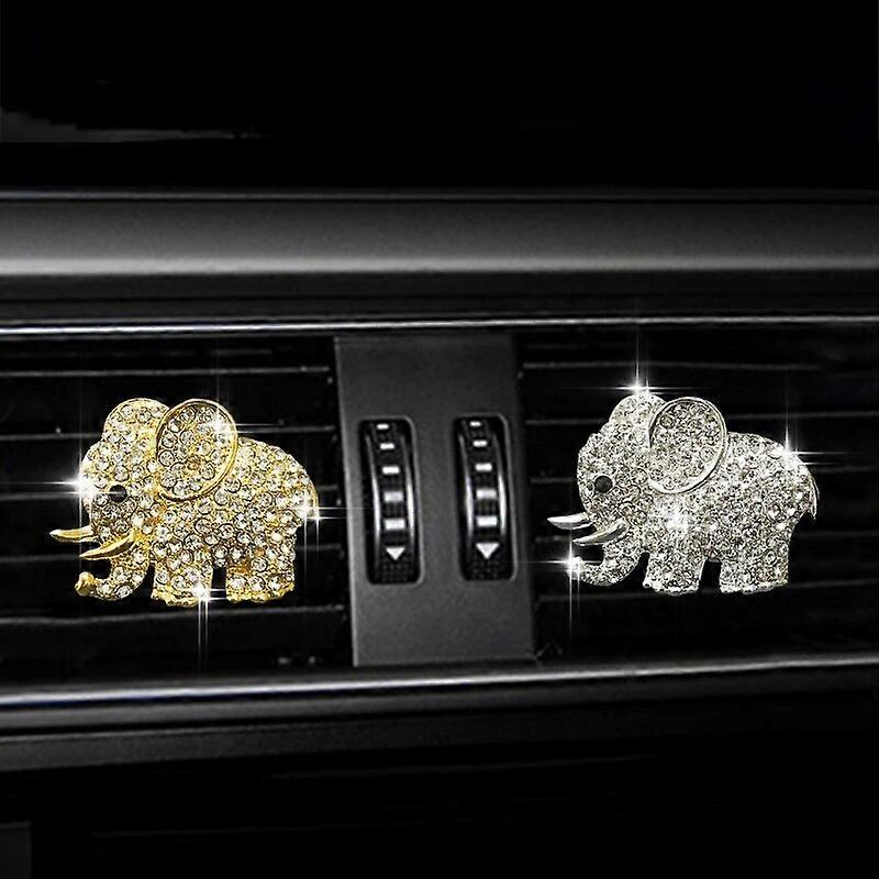 Cute Diamond Elephant Aromatherapy Car Air Outlet Decoration Perfume Clip Air Freshener Car Outlet Decorative Accessories ST1M438