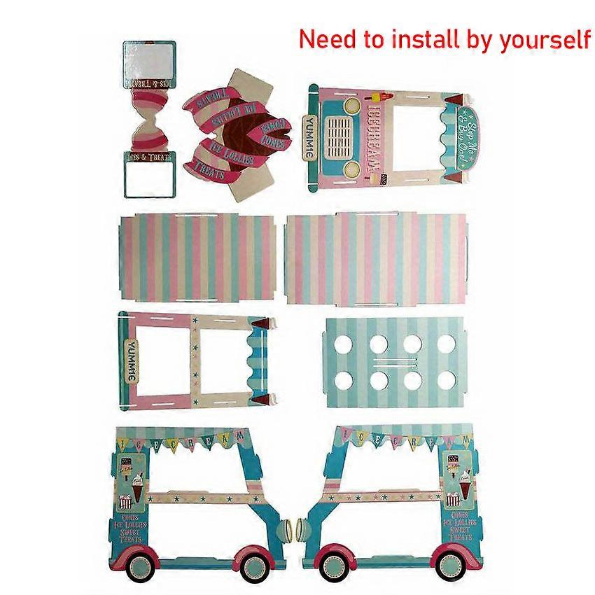 1set 3-Tier Cupcake Display Stand Paper Car Shape Dessert Display Holder Sandwich Dessert Rack For Party Family Gathering