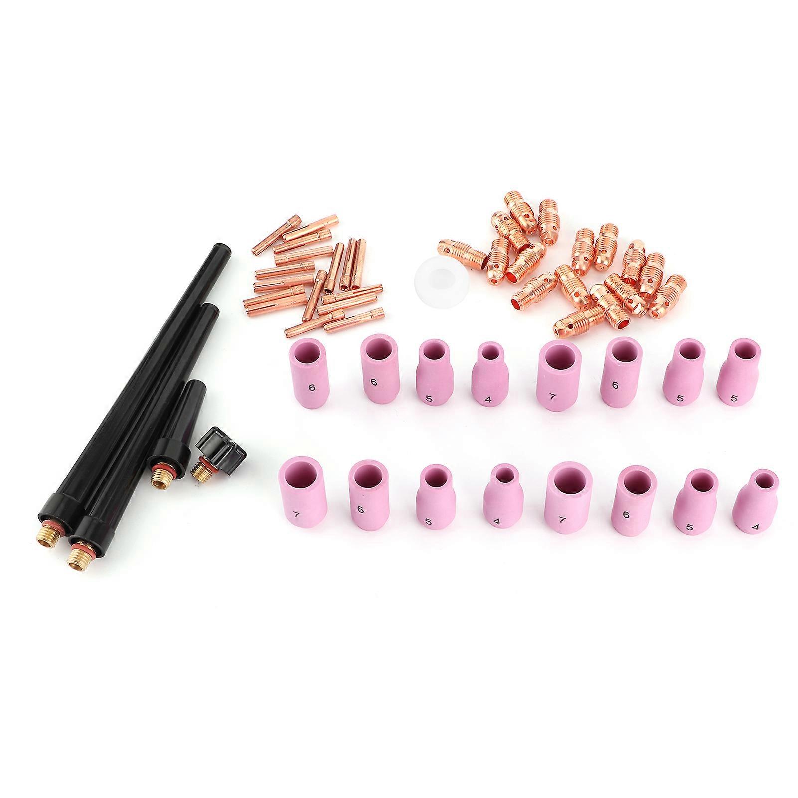 53pcs TIG Welding Torch Ceramic Nozzle Collet Replacement Spare Parts for WP9 WP-20 WP25