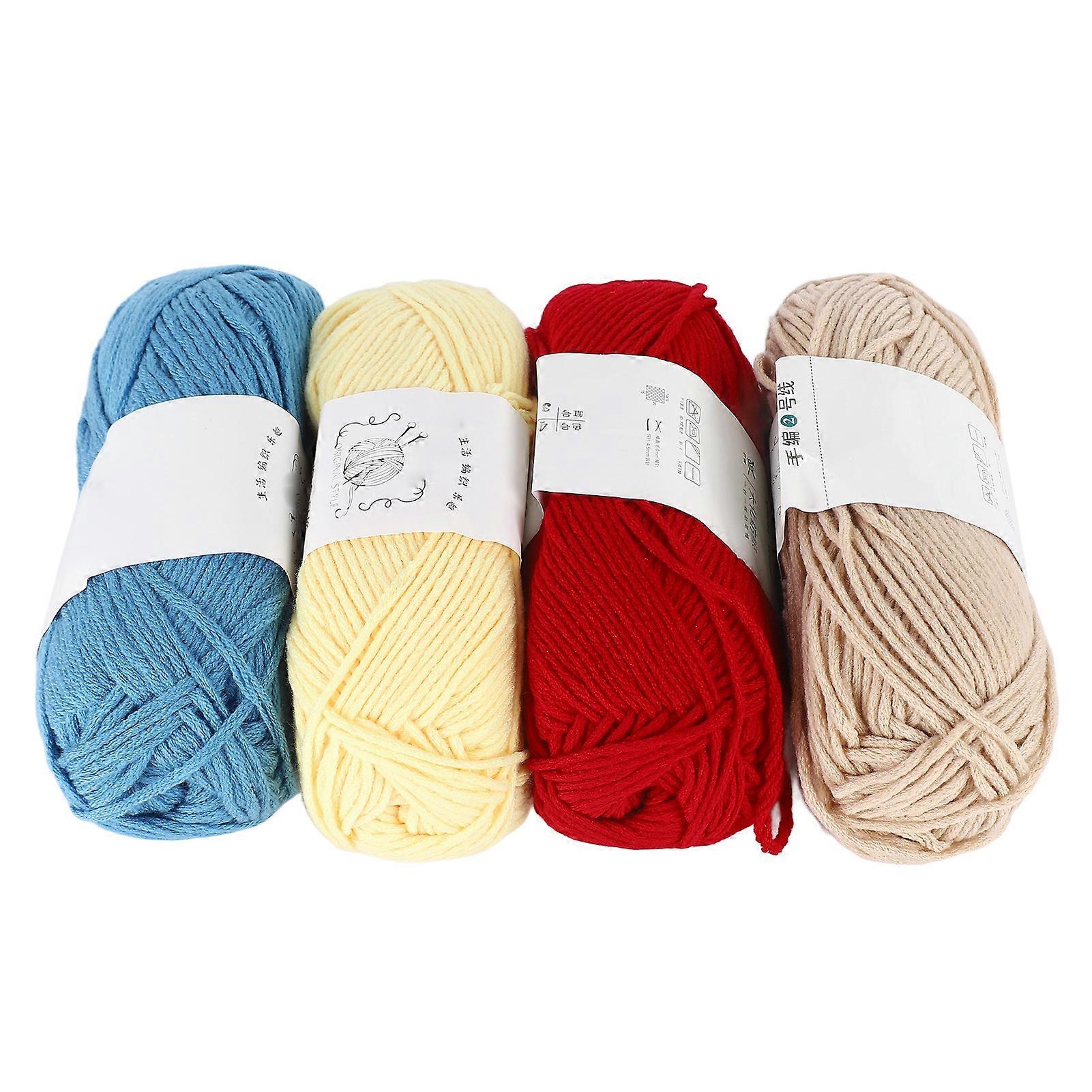 4 قطع خيوط الكروشيه 2 مم ألوان متنوعة واسعة ودية للبشرة مقاومة المسيل للدموع خيط قطني للحياكة الحرفية DIY روز أحمر ، أصفر فاتح ، أزرق سماوي ، جمل ب