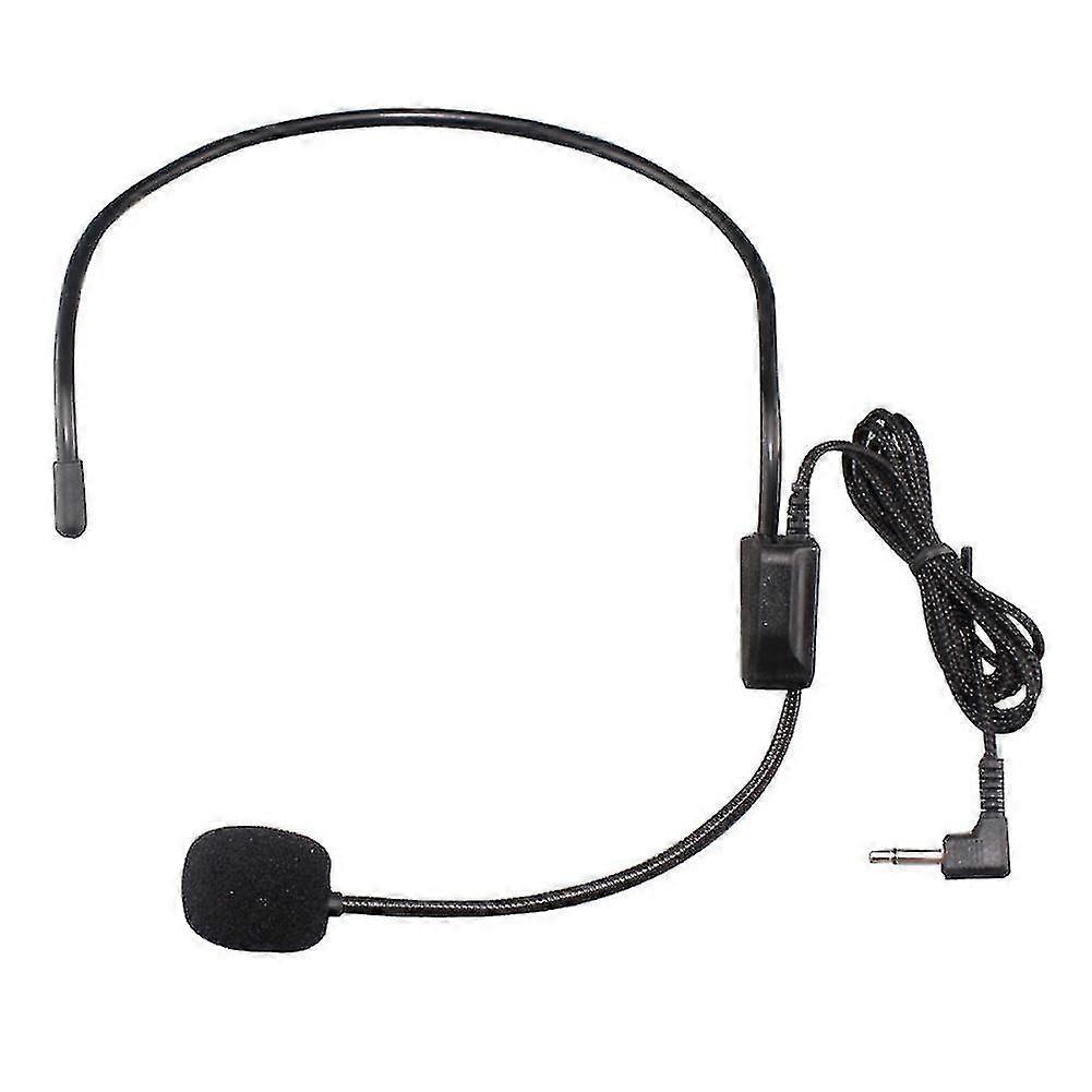 Farfi 3.5mm Wired Headset Microphone Headworn Mic For Voice Amplifier Loudspeaker