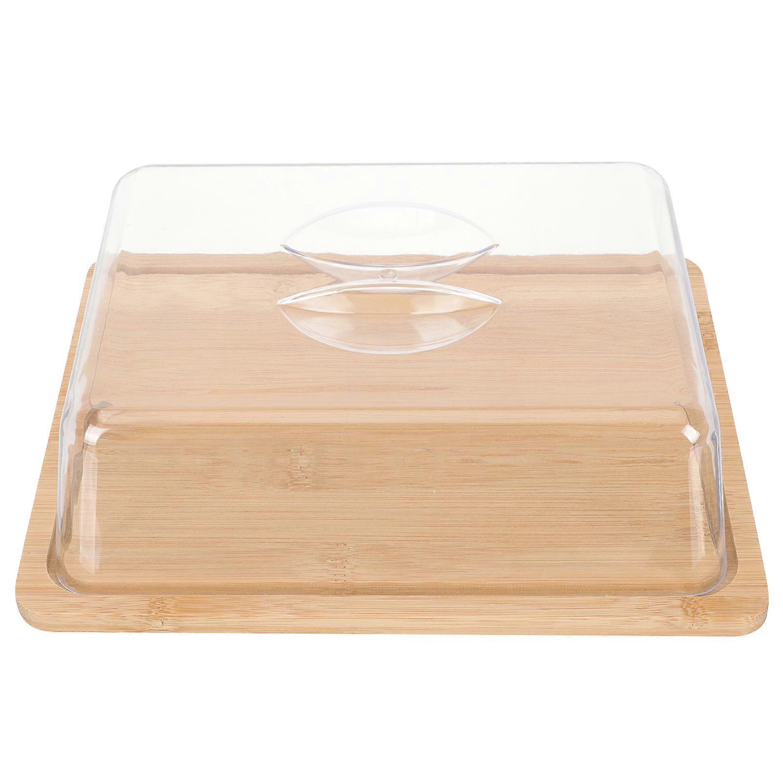 Smörkorg med lock Rektangulär ostskål Smörform Serveringsbricka för grönsaker