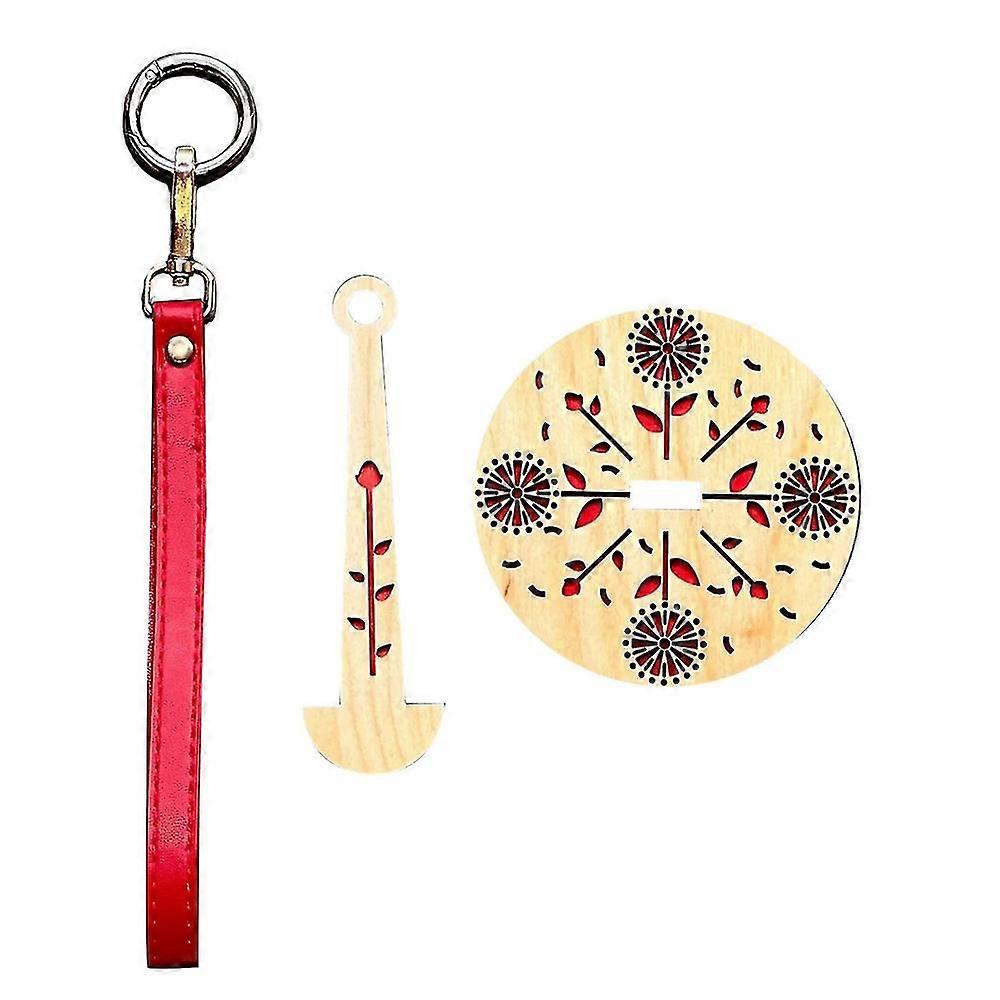 Wood Yarn Ball Holder with Leather Wrist Strap Yarn Minder Craft Lovers Durable