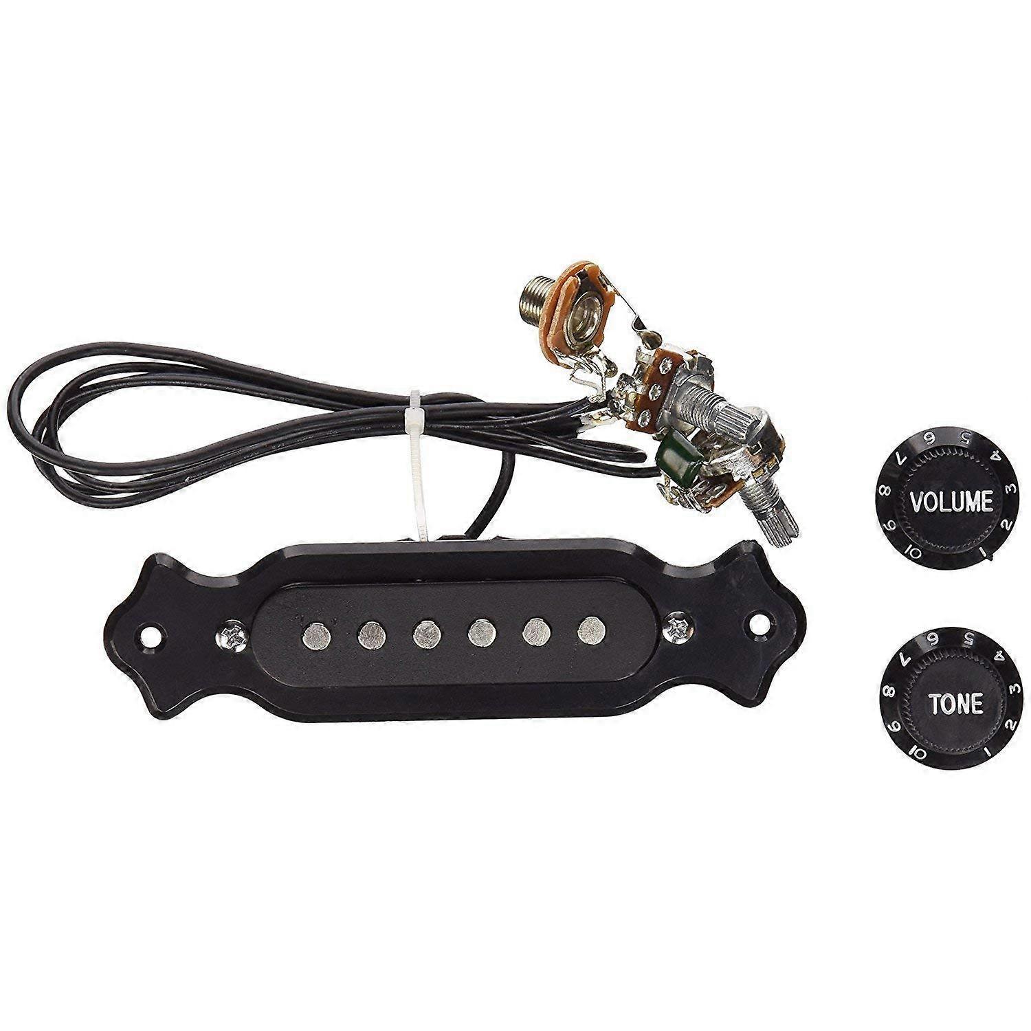 -Wired 6-String Single Coil Pickup Harness with Volume & Tone Pots for Electric Cigar Box Guitar El