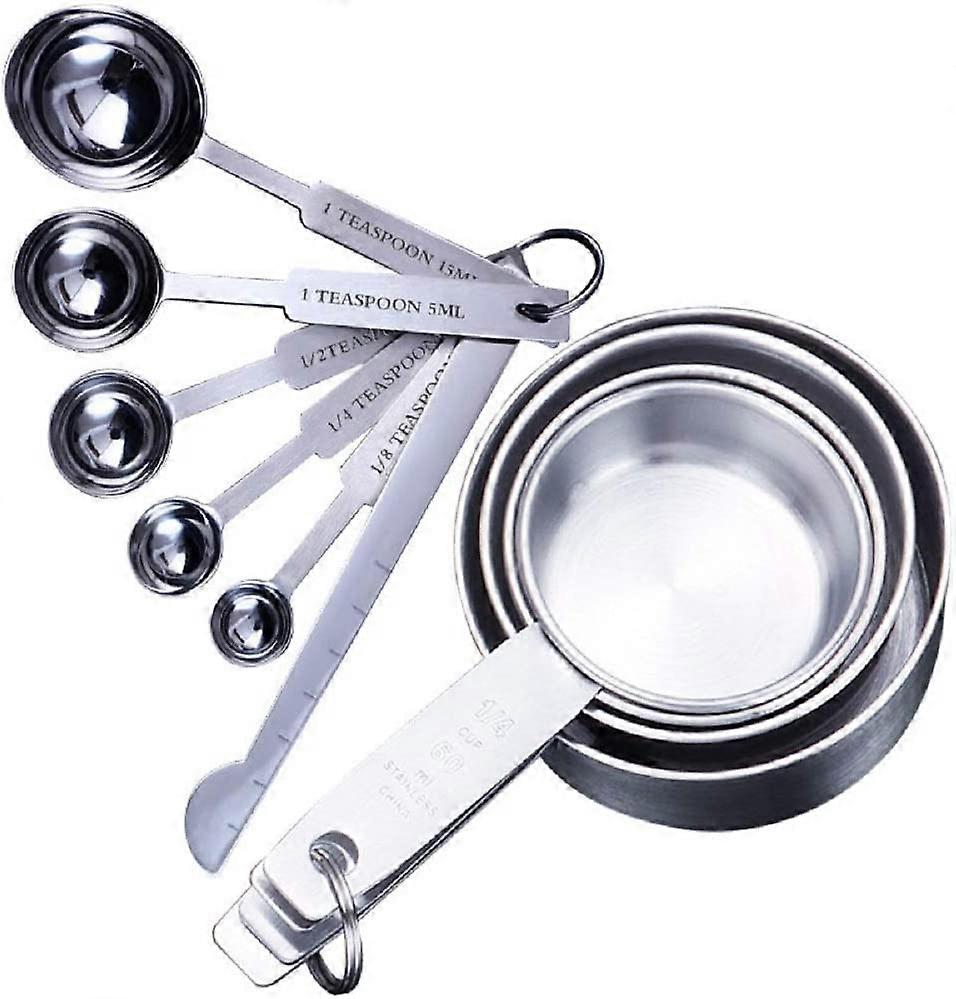 Measuring Spoon Sets 10 Stainless Steel Measuring Spoons And Cups With Measuring Ruler Measuring Spoons Measuring Spoon For Cooking, Liquids And Solid
